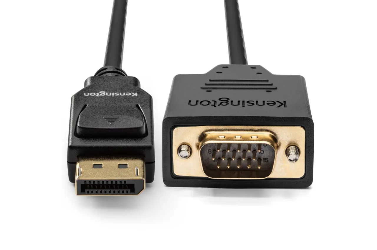 Discount Kensington DisplayPort 1.2 (M) to VGA (M) Passive Unidirectional Cable, 6ft