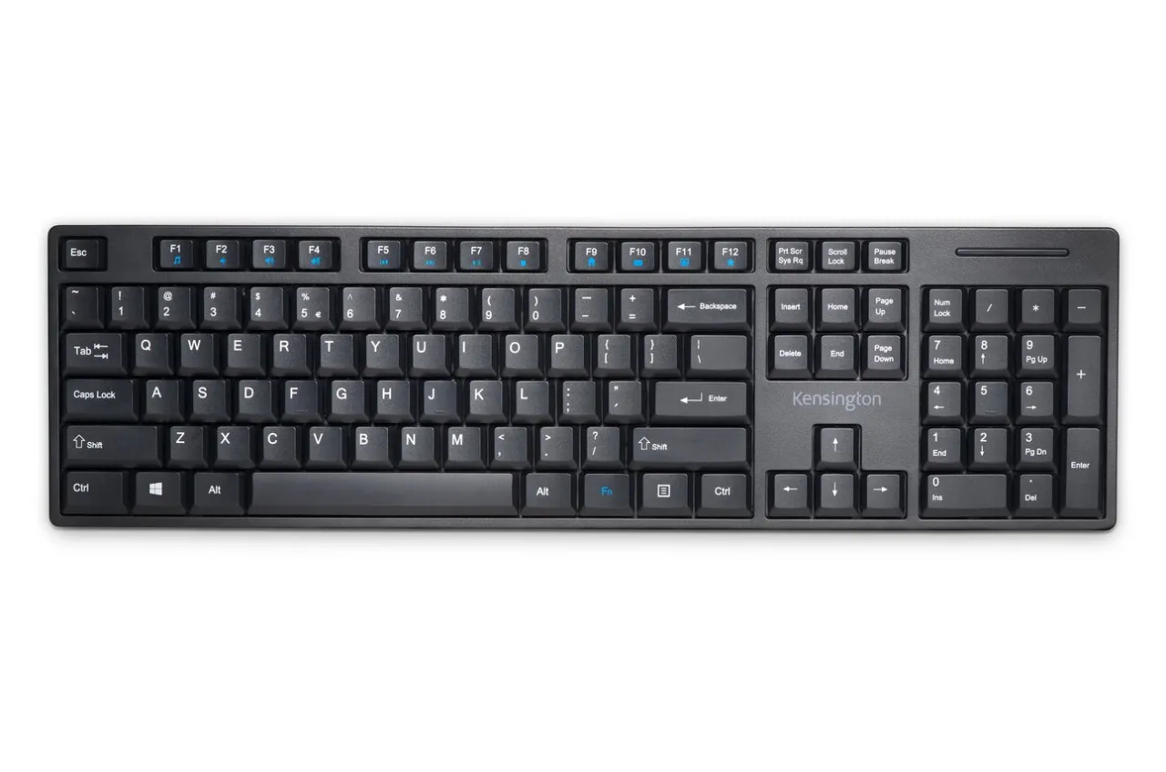 Clearance Kensington ® Pro Fit® Low-Profile Wireless Keyboard with Spill-Proof Keyboard with Multimedia Keys & AES Encryption