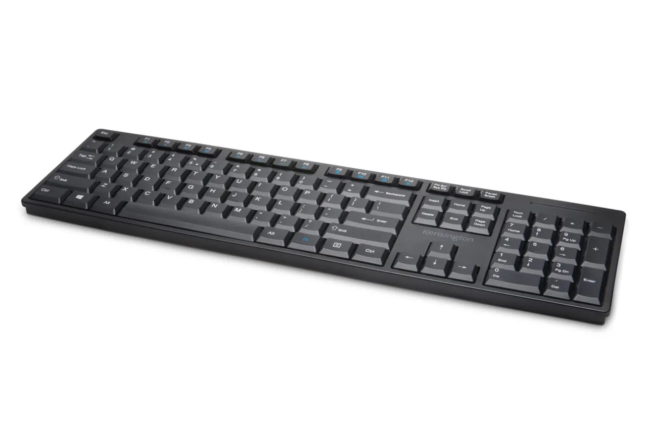 Clearance Kensington ® Pro Fit® Low-Profile Wireless Keyboard with Spill-Proof Keyboard with Multimedia Keys & AES Encryption