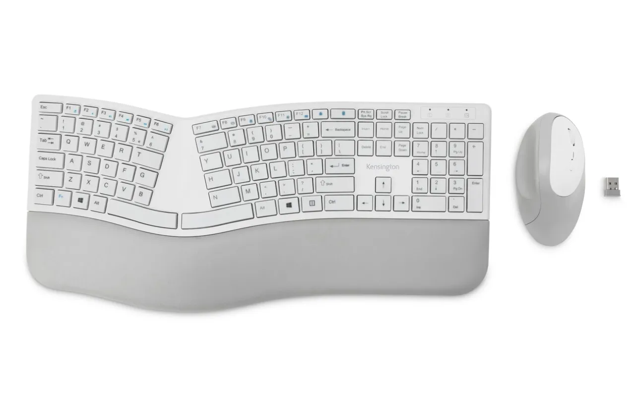 Hot Kensington Pro Fit® Ergo Wireless Keyboard and Mouse—Gray