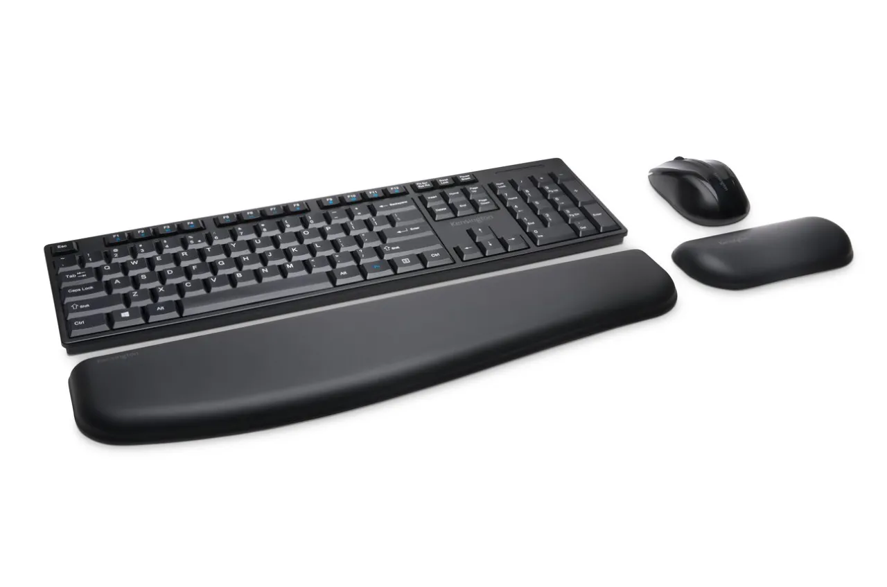 Sale Kensington Pro Fit® Low-Profile Wireless Desktop Set with Spill-Proof Keyboard with Multimedia Keys, Ambidextrous Mouse, & AES Encryption