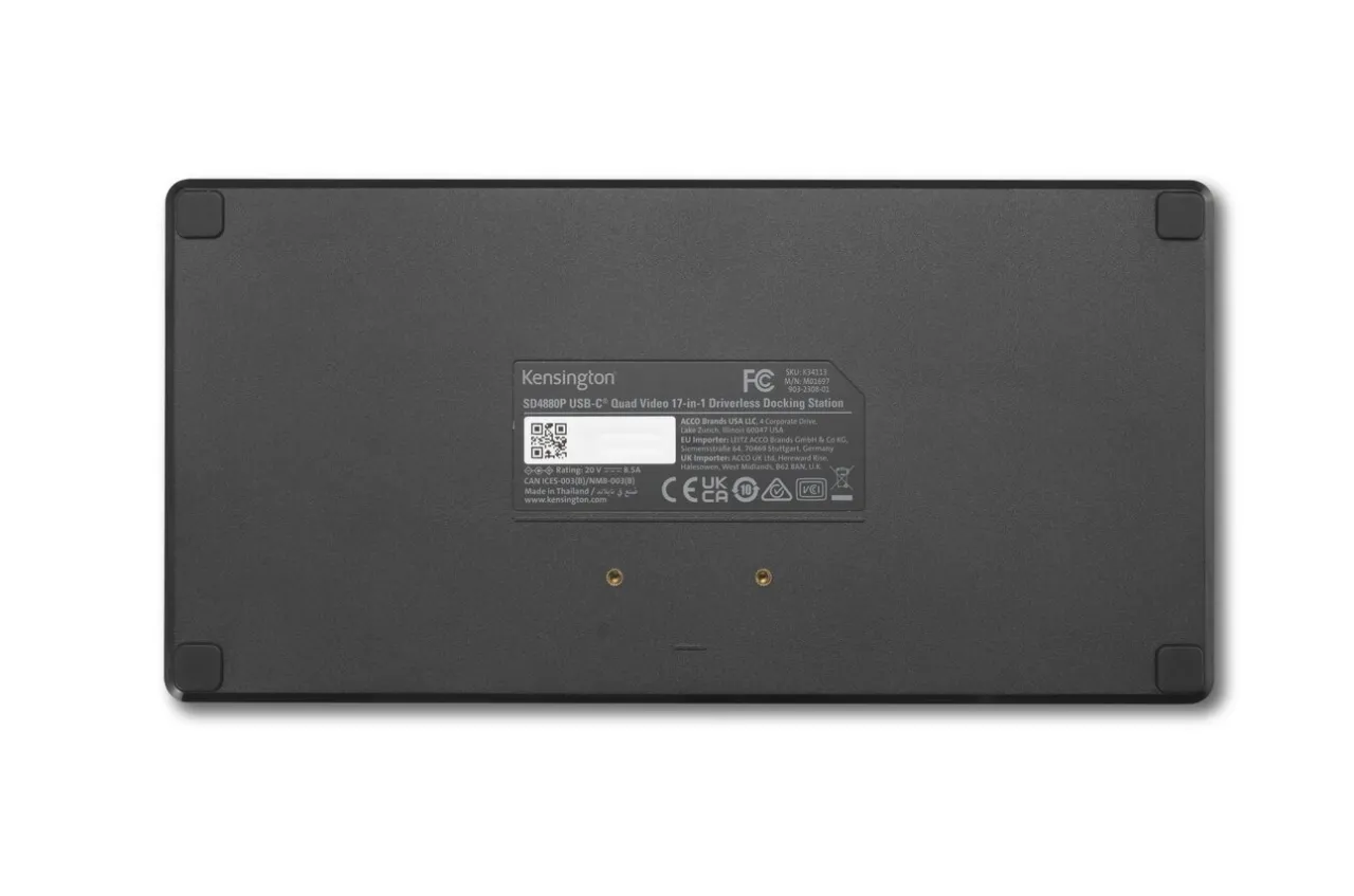 Best Kensington SD4880P EQ USB-C® 10Gbps Quad Video 17-in-1 Driverless Dock 100W PD - DP/HDMI® - Window