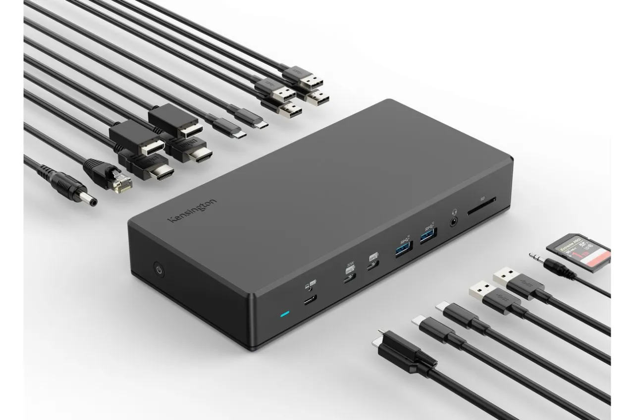 Best Kensington SD4880P EQ USB-C® 10Gbps Quad Video 17-in-1 Driverless Dock 100W PD - DP/HDMI® - Window