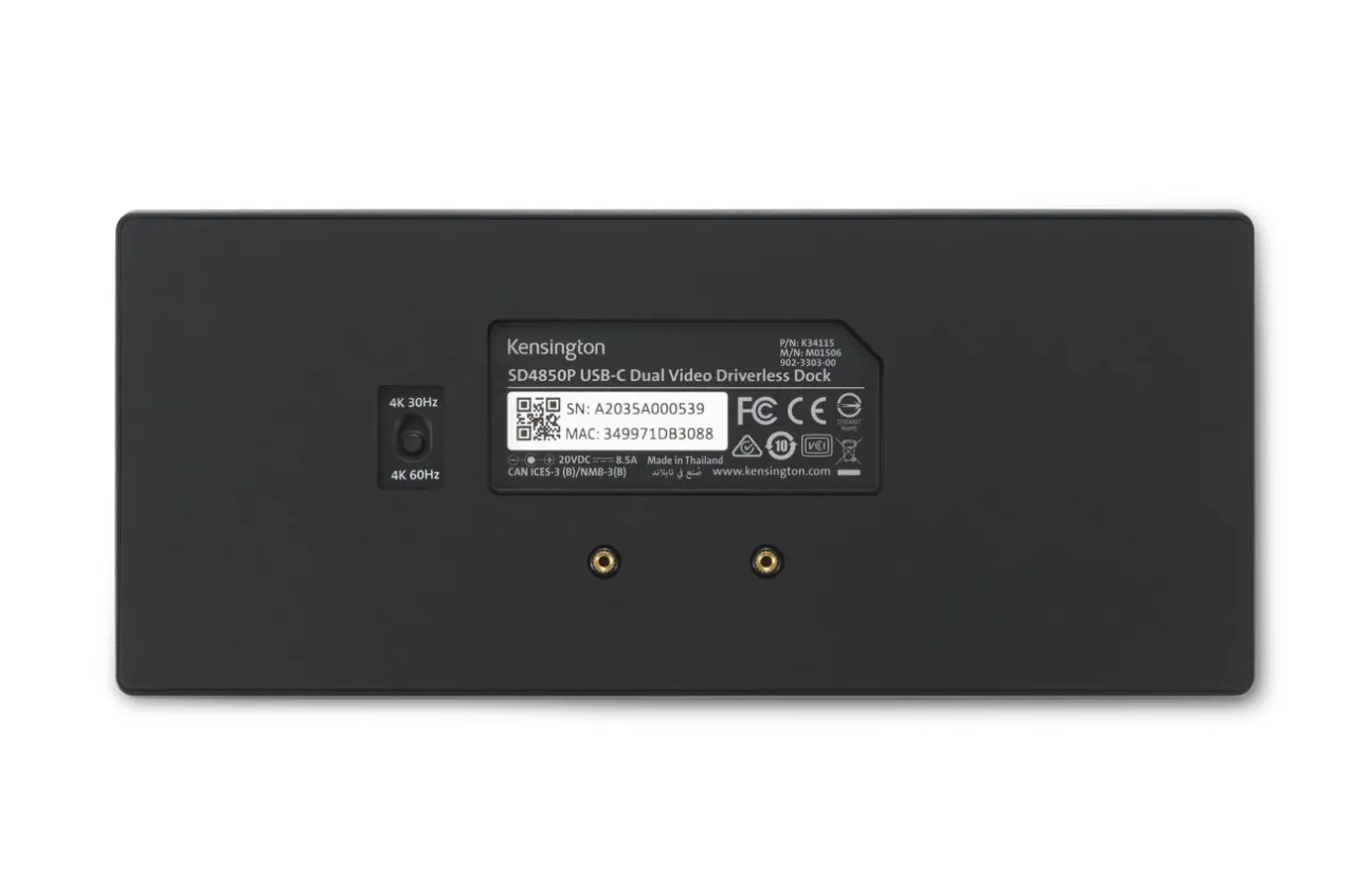 Cheap Kensington SD4855P USB-C 10Gbps Dual Video Driverless Docking Station - 100W PD - DP++/HDMI (DFS)