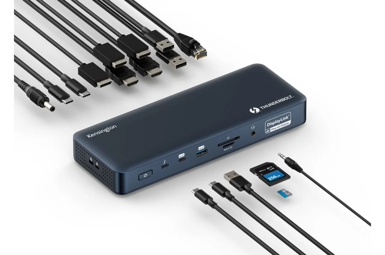 New Kensington SD5900T EQ Thunderbolt™ 4 Quad 4K 40Gbps Dock with DisplayLink® Technology – Midnight Blue