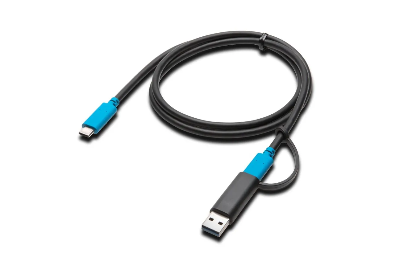 Outlet Kensington USB-C 3.2 Gen2 10Gbps Cable with USB-A Adapter - 100W Power Delivery, 1 meter