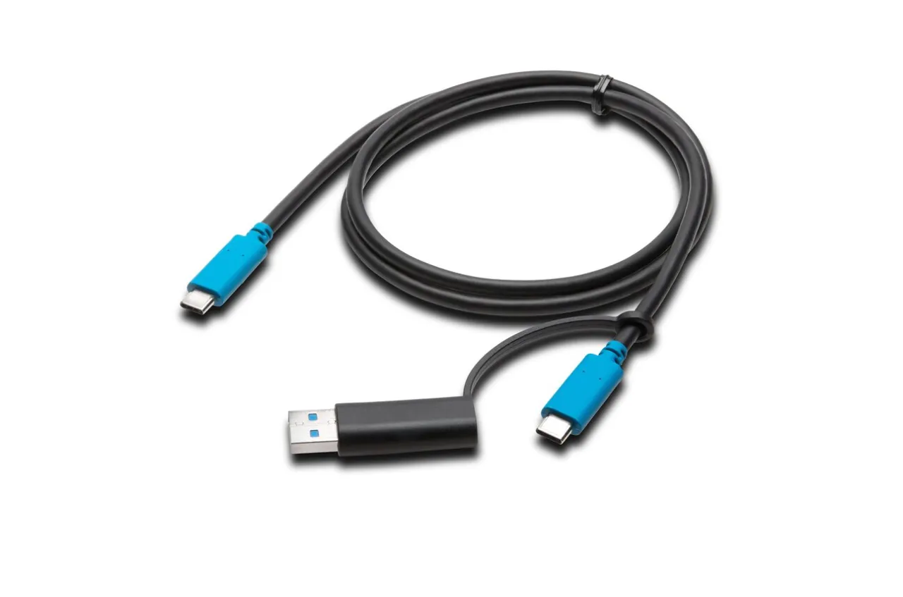 Outlet Kensington USB-C 3.2 Gen2 10Gbps Cable with USB-A Adapter - 100W Power Delivery, 1 meter